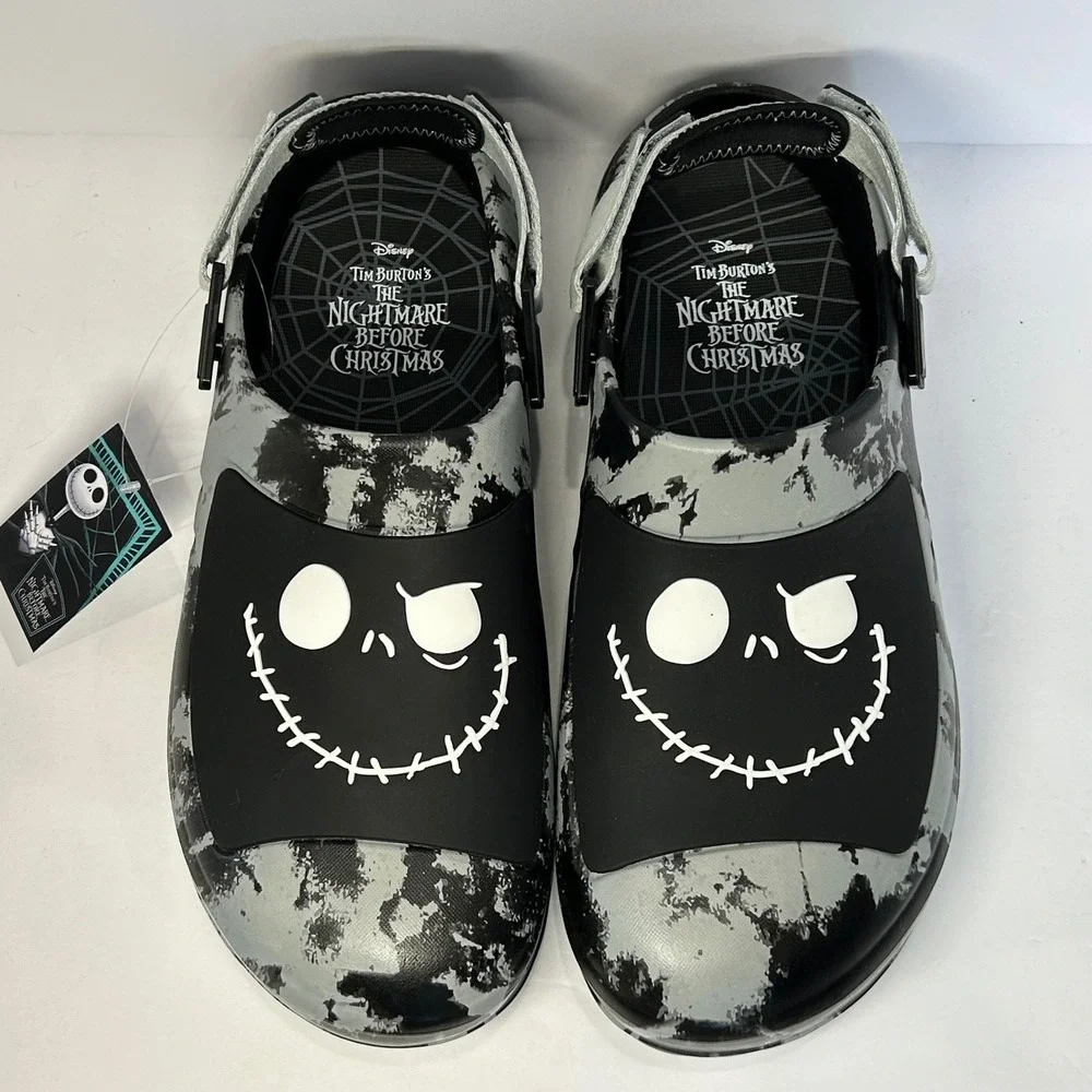 Disney Nightmare Before Christmas Jack Skellington Clogs Gray Black Mens 11 NEW